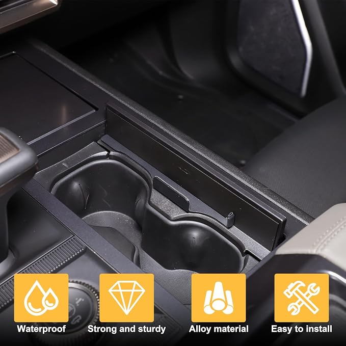 for Hummer EV SUV Pickup Accessories Cup Holder Insert Organizer,Cup Holder Expander for Car, Cup Holder Pocket Organizer,Designed for Things Like Phones and Glasses for 2022-2024 2025+ (Black)