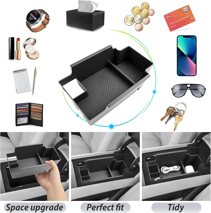 SKTU for 2026 2027 Cadillac Vistiq Center Console Organizer for 2026+ Cadillac Vistiq (Luxury/Premium Luxury/Sport/Platinum) Console Tray Cadillac Vistiq 2026 2027 Accessories ABS Insert Storage Box
