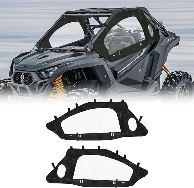 VEVOR Cab Enclosure Upper Doors, Compatible with Polaris RZR PRO XP/Turbo R 2020-2024, Soft Upper Doors, Windproof Upgraded Zipper UTV Soft Side Window Kit, Work with Side Mirrors and Windshields