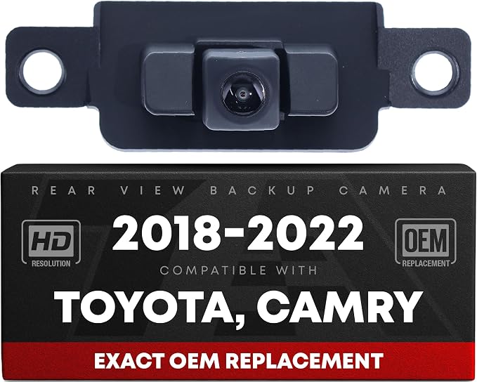 Rear View Backup Camera, Reverse Park Assist - Compatible with 2018-2020 Toyota Camry, 2018-2022 Toyota Camry Hybrid - OEM 8679006090, TO1960154