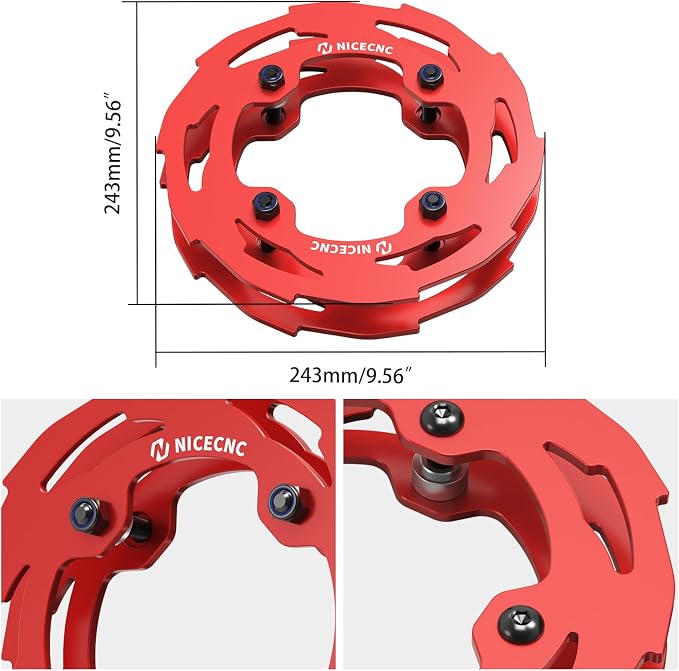 NICECNC Sprocket Guard Chain Cover Protector Compatible with Yamaha YFZ450R 2009 2010 2011 2012 2013-2023, YFZ450R SE 2009-2019 2020 2021 2022 2023, See Fitments Red