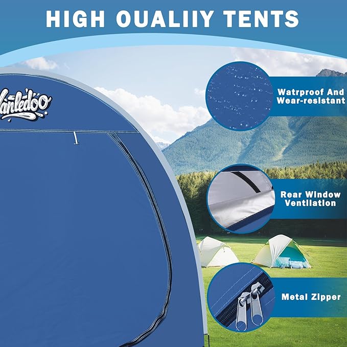 Bike Tent with Protective Cover & Water Strap – Heavy-Duty 210D Oxford Fabric Bicycle Shelter – Waterproof Outdoor Storage Tent for 2-3 Bikes, Portable & Windproof (Royal Blue)