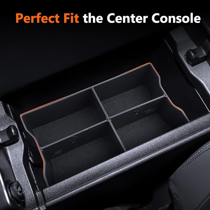 For 2026 Toyota RAV4 2PCS Center Console Organizer Tray ABS Armrest Lower Insert Storage Box, 6th Gen Hybrid&Plug-in Hybrid Interior Accessories - Not for Limited