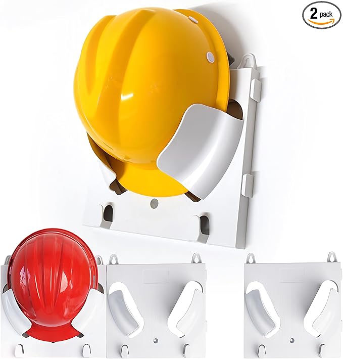 Hard Hat Rack 3 Pcs, Hard Hat Storage Rack Hard Hat Helmet Holder,Hard Hat Placement Hanging Rack for Workshop Office Living, Hard Hat Rack Display Rack (Hook style)