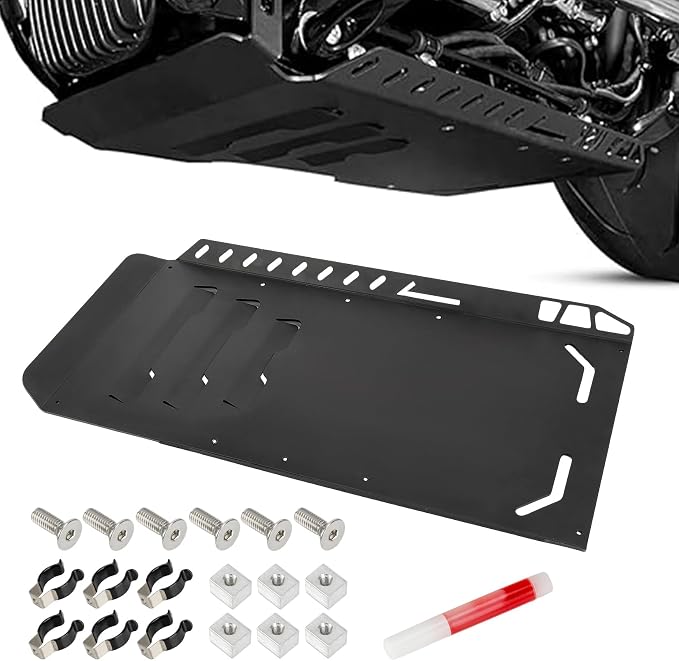 PSLER Touring Skid Plate - Lower Engine Base Chassis Guard Motorcycle Skid Plate Aluminium for CVO Road Glide Road King Street Glide Limited 2014-2025