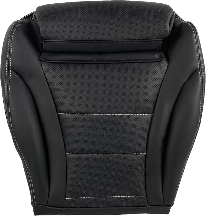 Driver Side Bottom Leather Replacement for 2015-2021 Mercedes Benz C300 Seat Cover (Black)