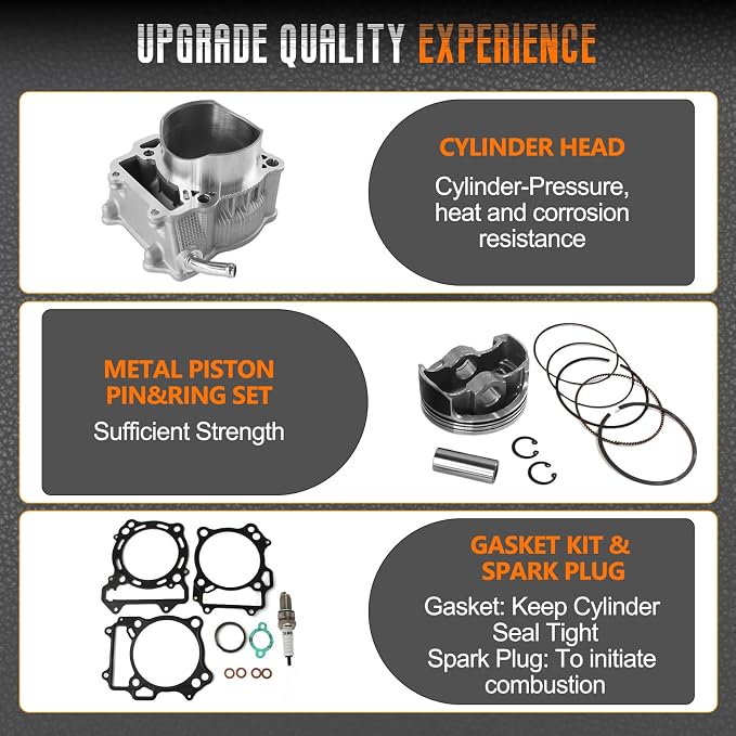 94mm 434cc Big Bore LTZ400 Cylinder Piston Gasket Top End Rebuild Kit Replacement for Suzuki LTZ400 for Arctic Cat 400 DVX for Kawasaki KFX400 KLX400R KLX400SR Arctic Cat 400