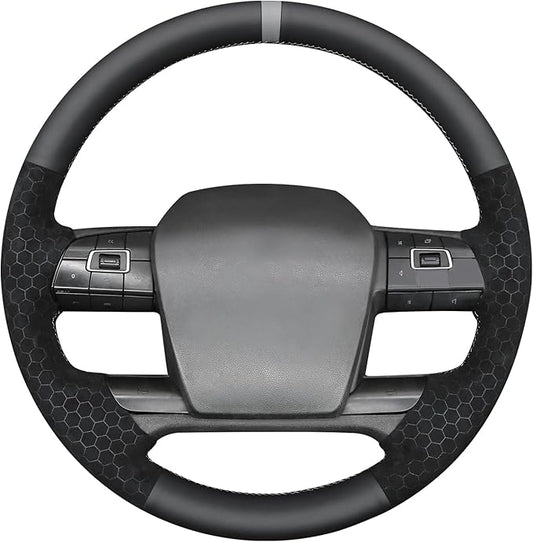 MEWANT Hand Sewn Steering Wheel Cover Wrap for Volvo VNL VNR FM FH 2017-2025 Steering Wheel Accessories for Volvo FM