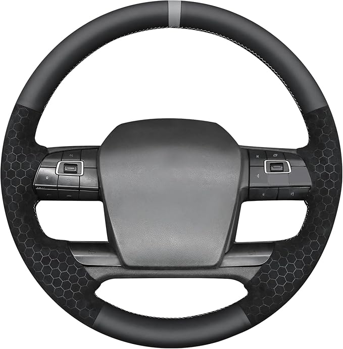 MEWANT Hand Sewn Steering Wheel Cover Wrap for Volvo VNL VNR FM FH 2017-2025 Steering Wheel Accessories for Volvo FM
