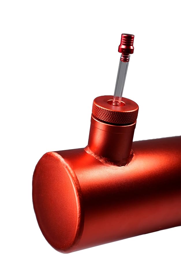 JMCHstore Aluminum Mini bike Gas Fuel Tank Cylinder 4x11'' for Coleman Baja Montser Mega moto Predator Hemi non 212 Engine, Massimo Axis RealTree Motovox Mototec Dirt Gas Bike, Go Kart Parts (Red)