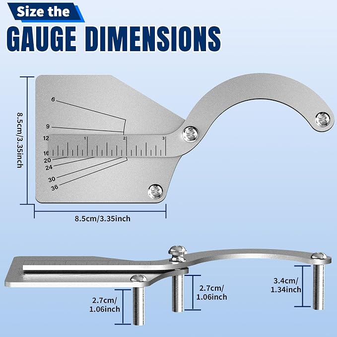 Craimil Brake Chamber Identification Tool, Air Brake Stroke Gauge, Fits Type 6-36 Clamp Chamber, Accurate Measurement, Labor Saving Design for Truck Drivers & Repair Staff, Silver