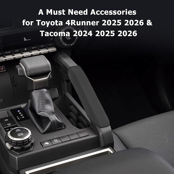 LUWU 2026 4Runner & Tacoma Front Passenger Side Grab Handle Cover Compatible with 2025-2026 4Runner & Tacoma 2024-2026 Accessories Center Console Grab Handle Cover Silicone Material (Black)
