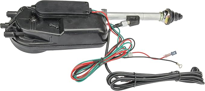 URO Parts AUTA2050B Power Antenna Kit, Universal Power Antenna w/Black Mast; Includes mounting Hardware and Electrical connectors; for Vehicles with 0-30 Degree Body Slopes