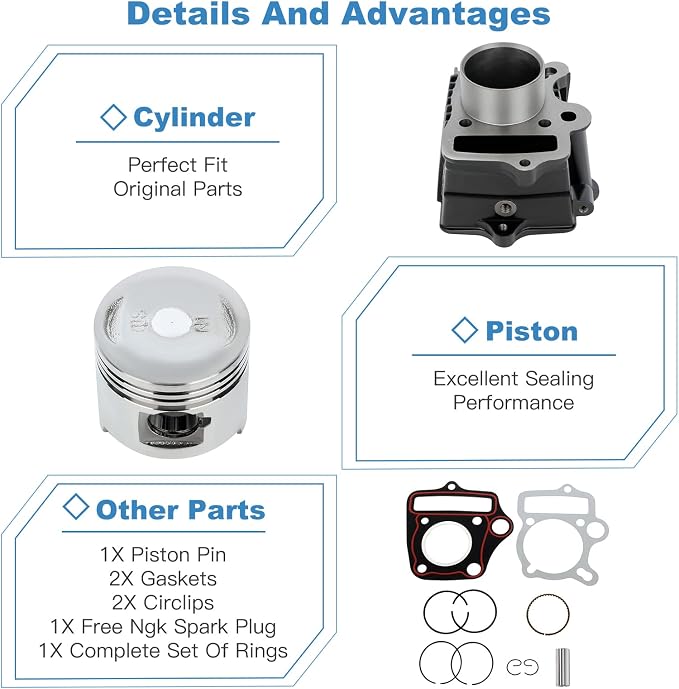 Eccpp Cylinder & Piston Kit Assembly 1969-1978 for Honda for Z50A Dirt Bike Pit Bike