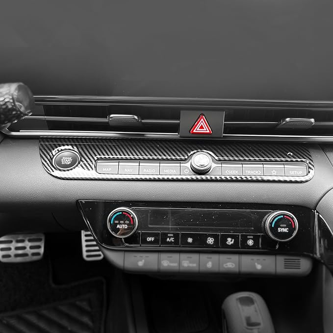YOUTOOCAR Engine Start Stop Button Trim Cover ABS Interior Accessories Compatible with Hyundai Elantra N/N Line (CN7) 2021–2025 Accessories (Carbon Fiber Pattern)