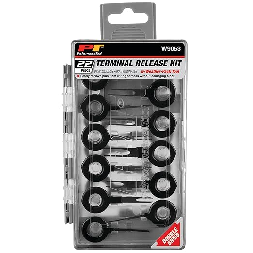 Performance Tool W9053 22 pc. Quick Release Terminal Release Kit With Weather Pack Tool & 2 Sided Flip Storage Case
