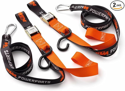 Premium KTM Tie Down Set, U6910047, (2 Pack) Features Built-in Soft Tie Loops, Clip Hooks and Hooks