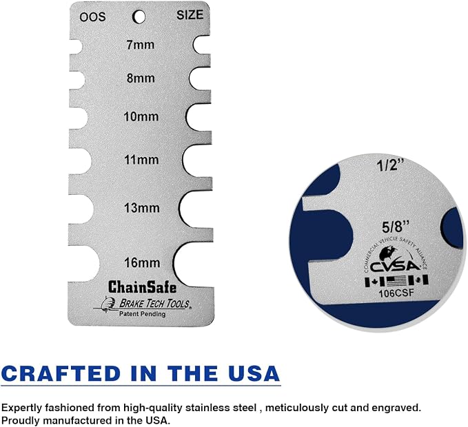 Brake Tech Tools Made in America Chain Wear Gauge Chainsafe Inspection Gauge - BT-106CSF