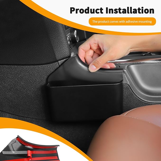 Hoolcar Gear Shift Storage Box Center Console Organizer Tray Console Side Pocket Organizer Compatible with Ford Mustang 2010-2014, Black, Interior Accessories