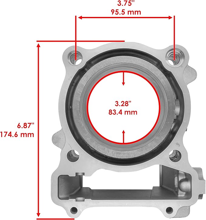 Caltric Cylinder Kit Compatible with Yamaha Kodiak 400 YFM400FAH 4x4 Hunter 2001 2002 2003 2004 2005 2006
