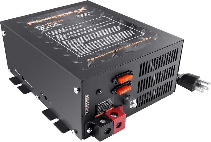 PowerMax PM3-35 Power Supply | AC-DC Converter (110/120 VAC to DC 0-12 Volt, 35 Amp) Battery Charger w/ 3-Stage Smart Charging Mode | Built-in Cooling Fan, LED Indicator Light & Lithium Compatibility
