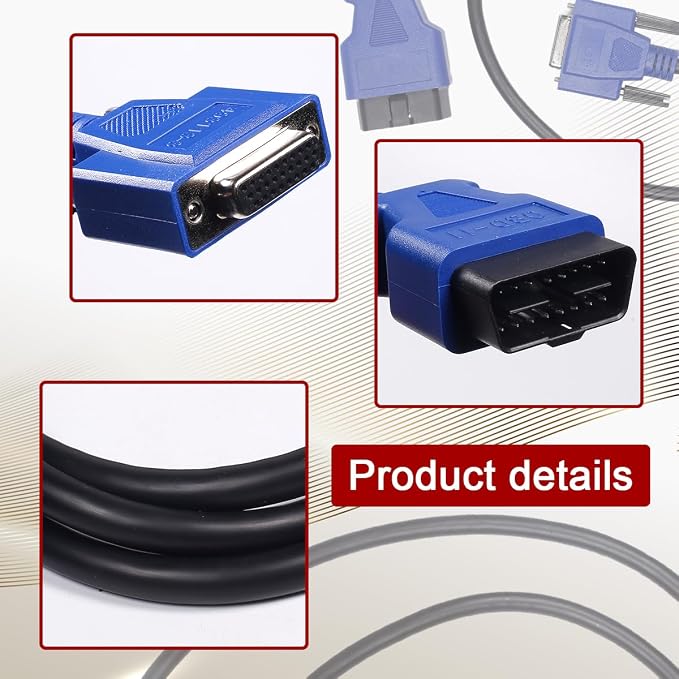 16 Pin OBD2 Cable Adapter Compatible with Nexiq USB Link 2 & 3 J1962 Diagnostic Cable for Ford, GM, Dodge, Volvo, Mack, Isuzu, Hino 493113