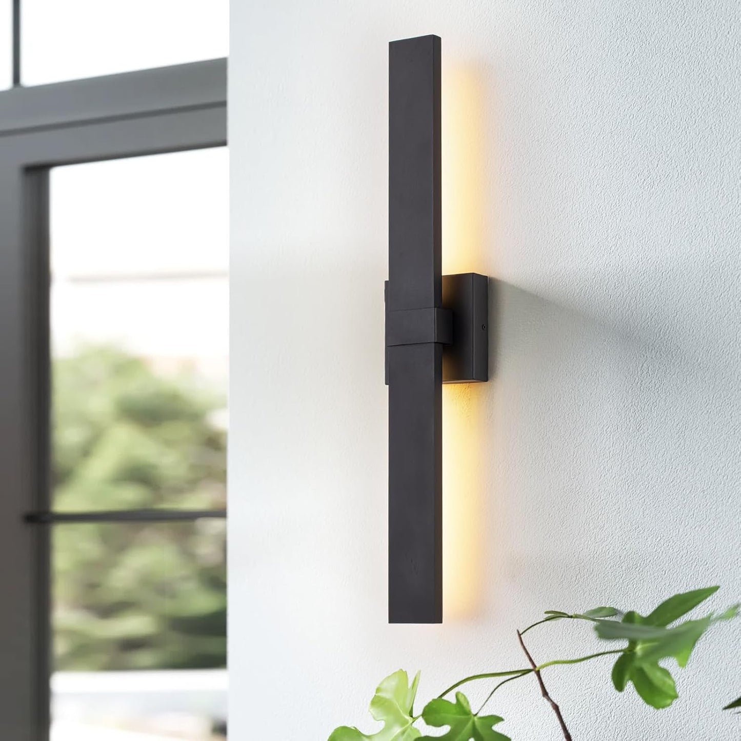 Modern Outdoor Wall Light Fixtures 27.2" Black Outdoor Porch Lights Exterior LED Wall Sconces, 12W Integrated LED Long Outside Light Fixtures for Garage, Porch, Patio, Front Door, House, etc.