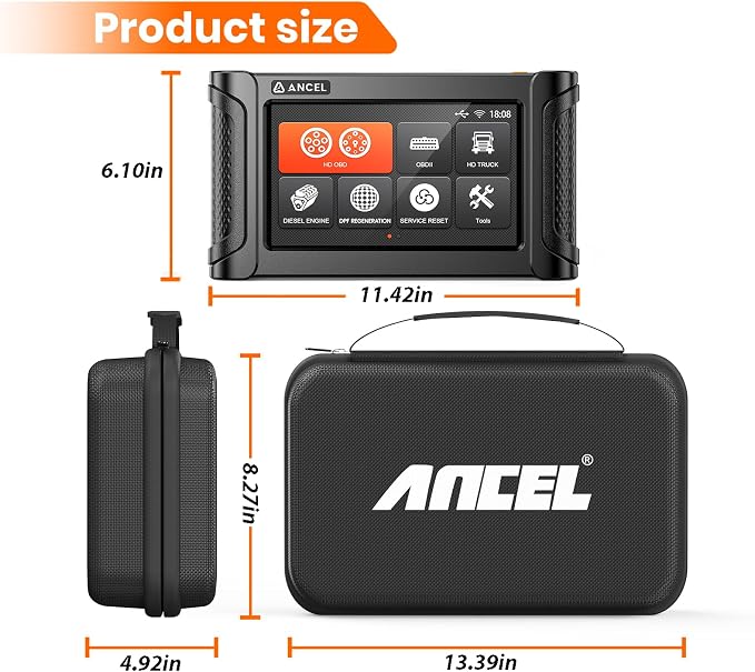 ANCEL OBD2 Diagnostic Scan Tools Protective Hard – Custom-fit for MT700, MT500Pro, MT500Plus, MR500, HD7000 Elite & HD8000 (Case Only)