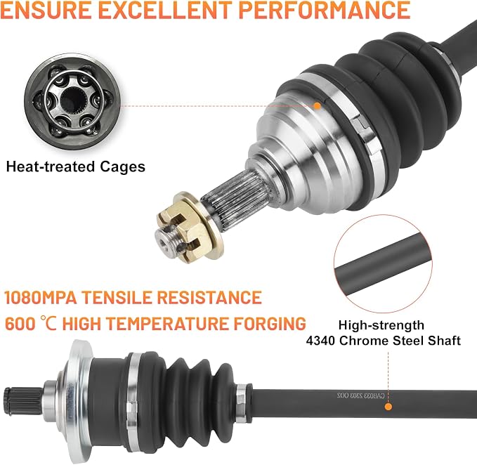 Rear Left/Right CV Axle Shaft with Wheel Bearing for Arctic Cat 400 2002 2003 2004, Arctic Cat 500 4x4 (Auto TBX) 2003 2004, Drive Half Shaft for 0402-275, 0402-907, 0502-544, 0502-750, 1502-442
