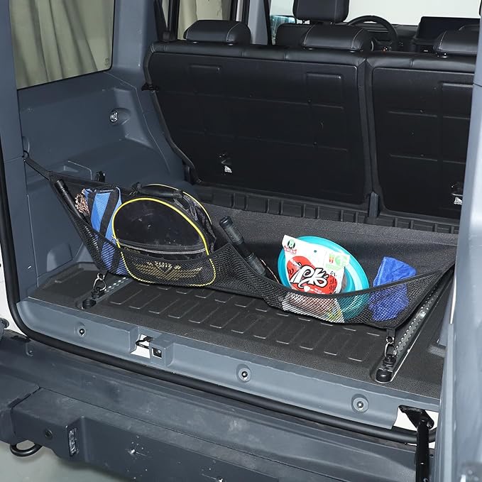 Compatible with INEOS Grenadier 2020-2024 2025 Trunk Cargo Net, Upgraded Trunk Storage Bag Adjustable Elastic Storage Net Trunk Interior Accessories