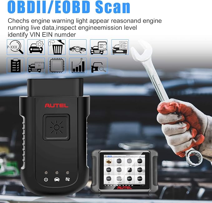 Autel MaxiSYS VCI100 Compact Bluetooth, Maxivci V100 Wireless Diagnostic Interface, Vehicle Communication Interface, OBD2 Connector Adapter Dongle, Compatible for MS906BT MK906BT
