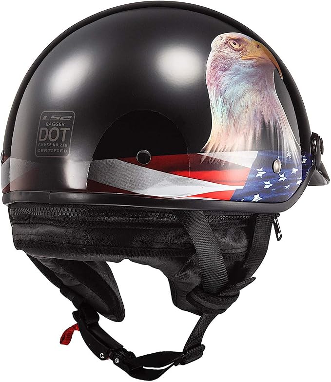 LS2 Helmets Bagger Motorcycle Half Helmet