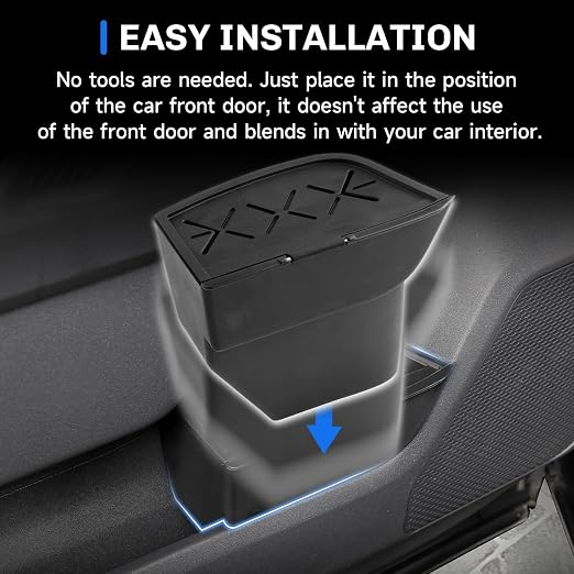 SXCY 2PCS for 2026 Toyota RAV4 Trash Can for 2026 Toyota RAV4 Accessories Silicone Front Door Side Trash Can [OEM-Fit] Garbage Bin Storage Box Waterproof Leak-Proof Trash Bin w/Lid Odor-Free Storage