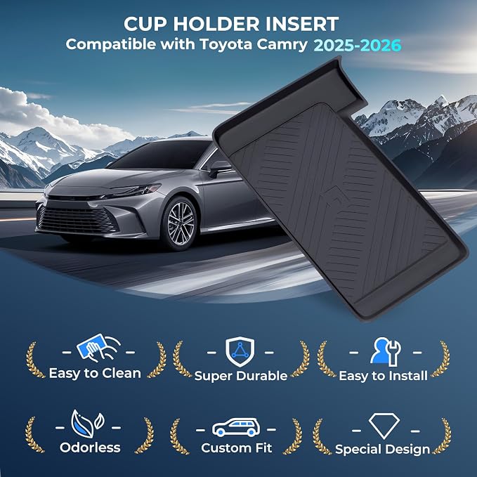 Wireless Charging Protective Mat for Toyota Camry 2026 2025, Center Console Interior Accessories Silicone Anti-Slip Wireless Charger Cover Pad for 2025-2026 Camry, Black