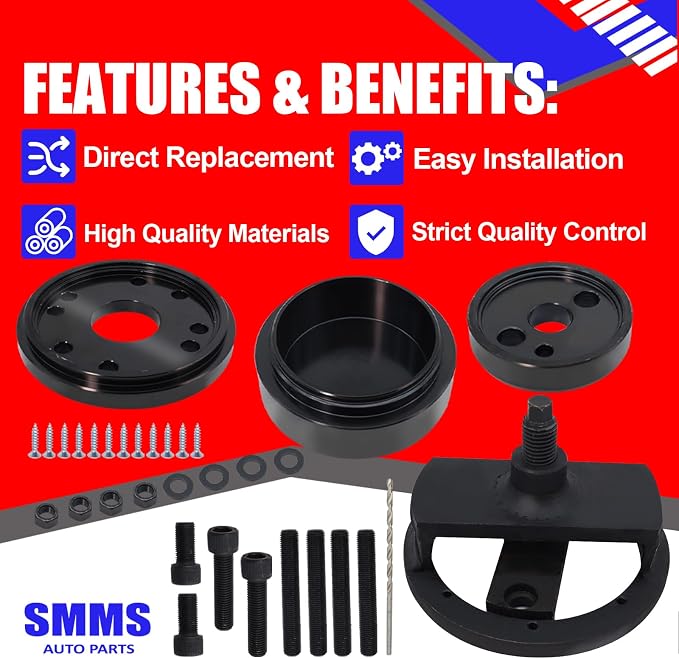 SMMS Front & Rear Crankshaft Seal Remover & Installer with Wear Sleeve Installer Tool Set for Paccar PX-6, Cummins 1989-2016, Replace OE: 3824078 ST-224C