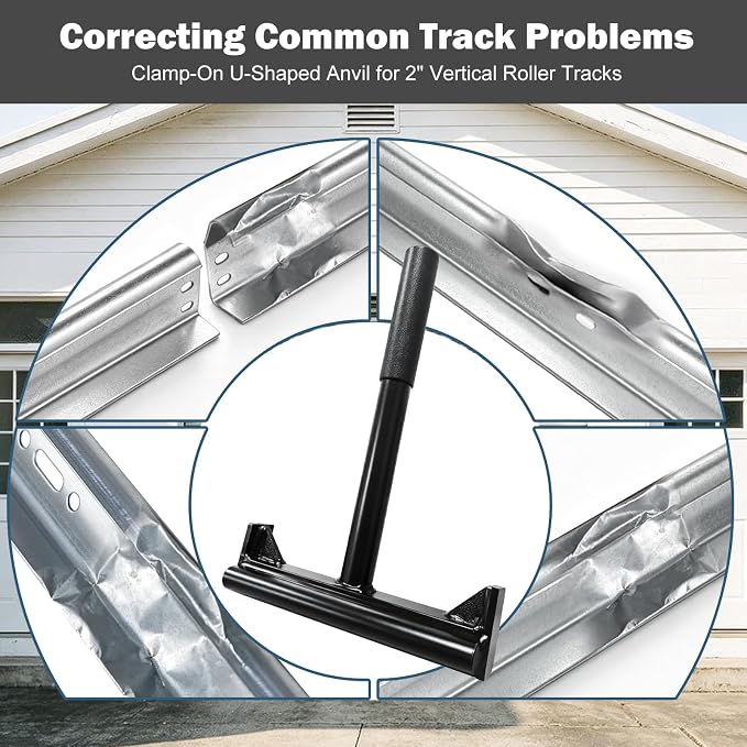 Garage Door Vertical Track Repair Tool Set, 2-inch Roller Track | Anvil Tools, Track Rails Maintenance, Anti-Slip Handle, Replacement System