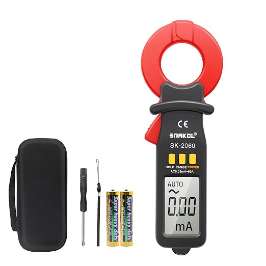 Digital AC Leakage Low Current Clamp Meter 0.01mA Resolution ACA MAX 60A 1999 Counts Auto Range Data Hold Ammeter Clampmeter Amperimetro Amperemetre Professional Micro Current Tester