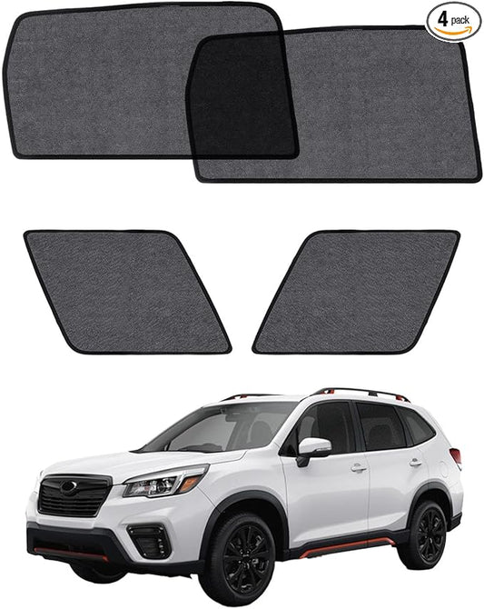 Car Window Shade for Forester 2019-2024, 4 Pack Magnetic Mesh Sun Shades for Front & Rear Windows, UV Glare Protection & Baby Car Shade for Napping Camping Breastfeeding