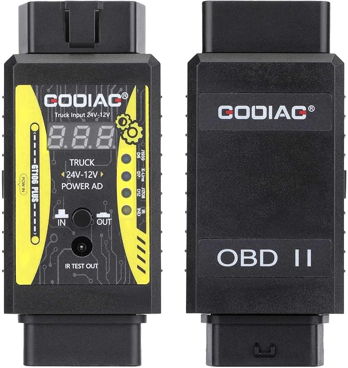 GODIAG GT106 Plus 24V to 12V Adapter for Heavy Duty Trucks, Fuel Injector Testing and Relay Service Tool for Cars & Trucks