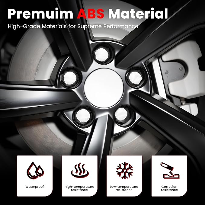 4 Pack Car Wheel Center Hub Cap Kit with 22 Lug Nut Covers, 2.2 in (56mm) Wheel Rim Covers Center Hubcaps for Model 3 / Model Y, Glossy Silver Exterior Decoration Accessories for Tesla