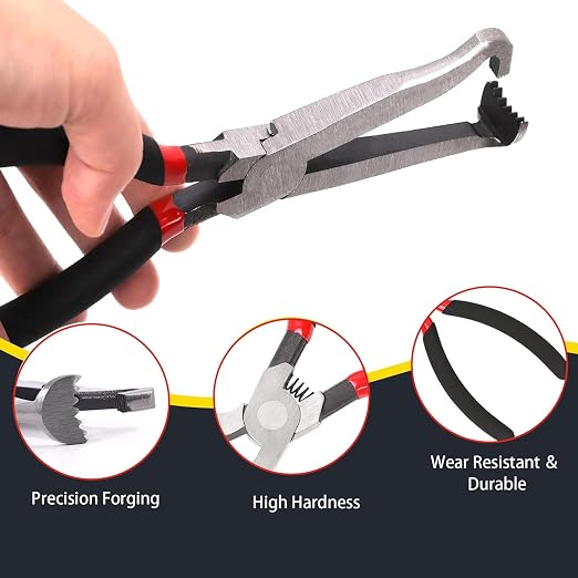 LUOWPZI 3 Pieces Electrical Disconnect Pliers for Cars, Automotive Electrical Plug Connector Disconnect Tool and Connector Separator and Interior Upholstery Trim Clip Pliers Remover Tool