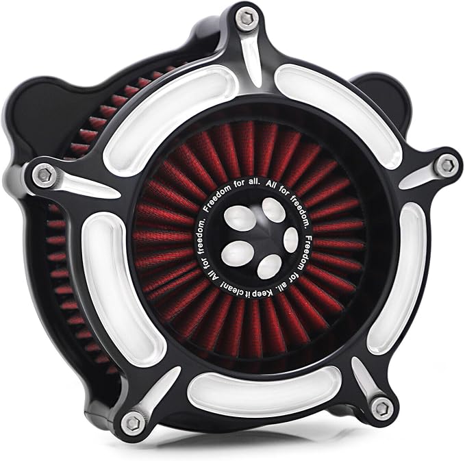 For harley air cleaner filter Sportster Softail Touring street road king glide Dyna for harley davidson air intake filters (Contrast Cut - Red Filter, C-For Touring 08-16, Softail 16-17)