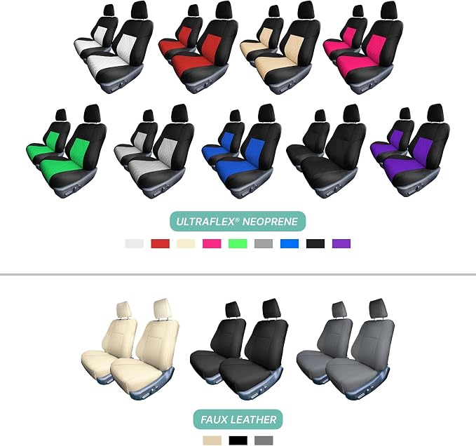 FH Group Custom Fit Seat Covers Specifically Made for 2012-2017 Toyota Camry LE | SE | XSE | XLE - Faux Leather, Waterproof Car Seat Cover, Front Set Solid Gray