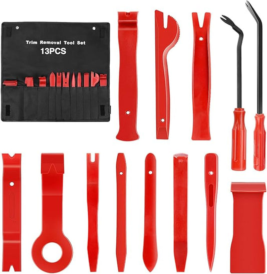 GOOACC Nylon Bumper Fastener Rivet Clips Car Clip Panel Audio Video Dashboard Dismantle Kits Installer Removal Tool (13PCS Trim Removal Tool Set)