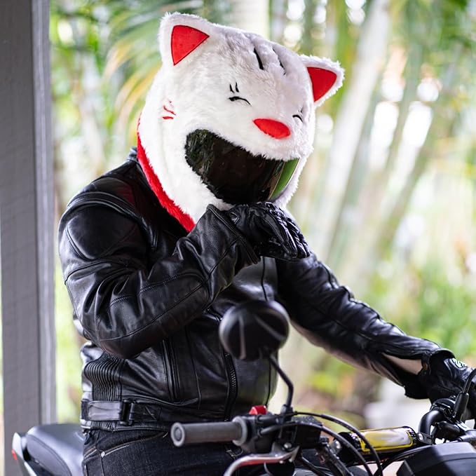MotoLoot Helmet Cover for Motorcycle Helmet, Fun Rides and Gifts (Cover Only. Helmet Not Included) - Lucky Cat