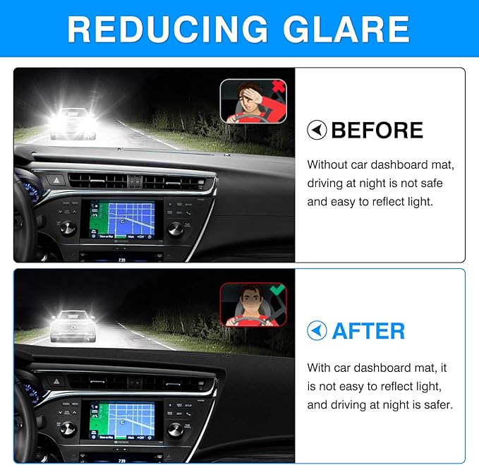 Autorder Dashboard Cover Mat for Toyota Avalon 2013-2018 Accessories Dash Cover Upgrade Flannel Dash Mat Sunshade Glare UV Rays Protector