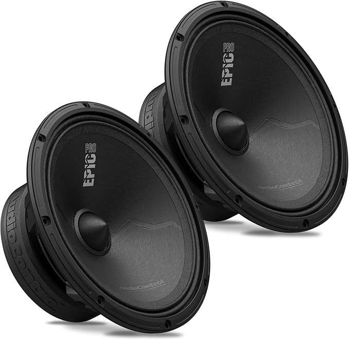 AudioControl EPICPRO8X Epic PRO 8” Midrange Car Speakers Set (Pair), 350W Max, 4 Ohm, Rear or Front Door Speakers for Truck or Car Audio System, Pro Audio High SPL Component Speakers