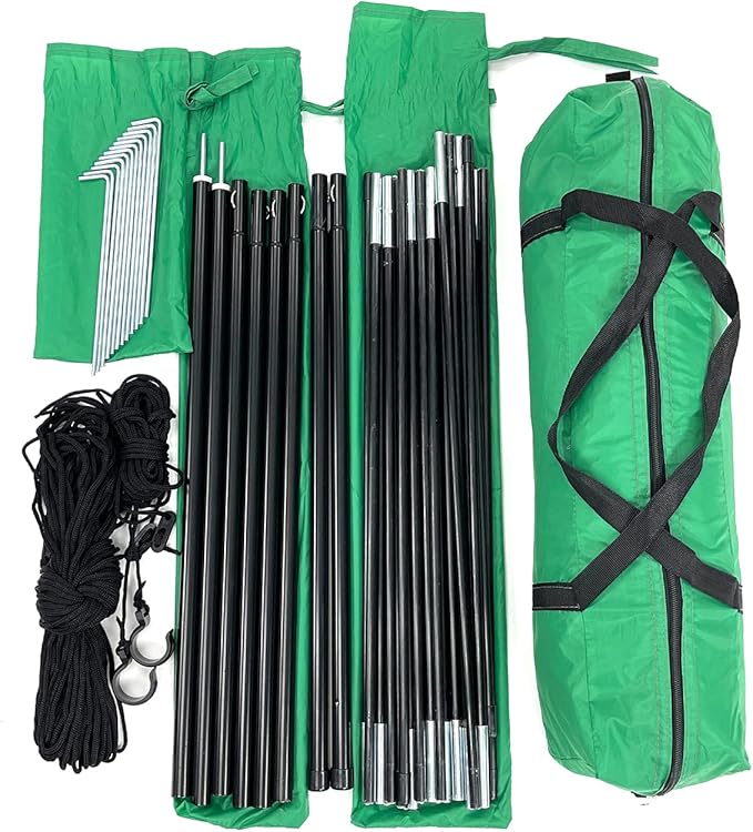 Kamp-Rite KAMPAWN319 SUV Sport Multi Use Outdoor Shade Shelter Tent Camping Awning w/ 3 Poles, 2 Legs, & Carry Bag, Jolly Green
