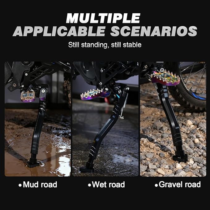 Dirt Bike Kickstand Side Stand CNC Support Stand Adjustable Aluminum for Talaria MX3/MX4/MX5 Electric Dirt Bike Black