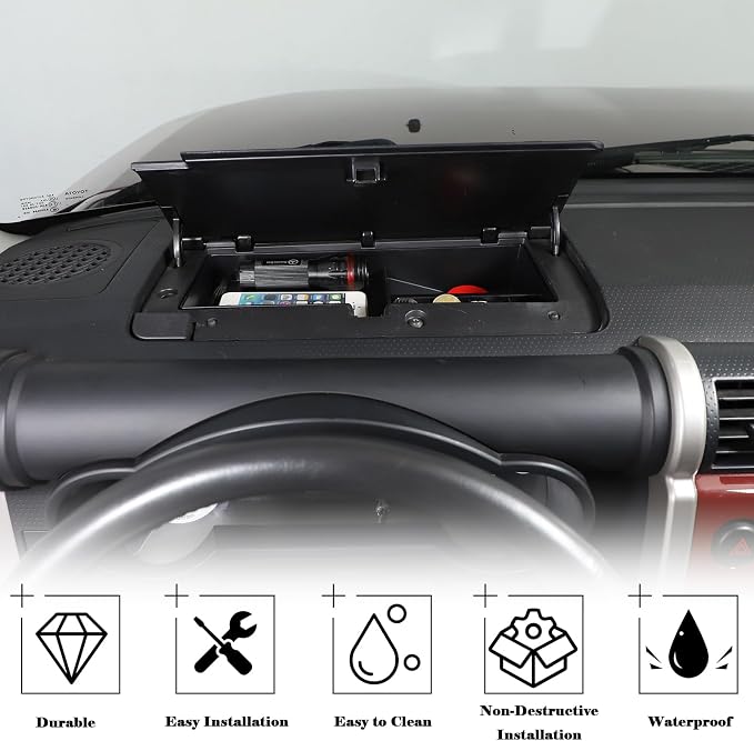 Center Console Dash Tray, Dashboard Storage Box Organizer Compatible with Toyota FJ Cruiser 2007-2021, ABS Auto Interior Storage Accessories (Dashboard Storage Box)
